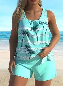 Girls Swimsuit Two Piece Bathing Suits Racerback Swimwear with Shorts Sport Kids Teen Beach Wea