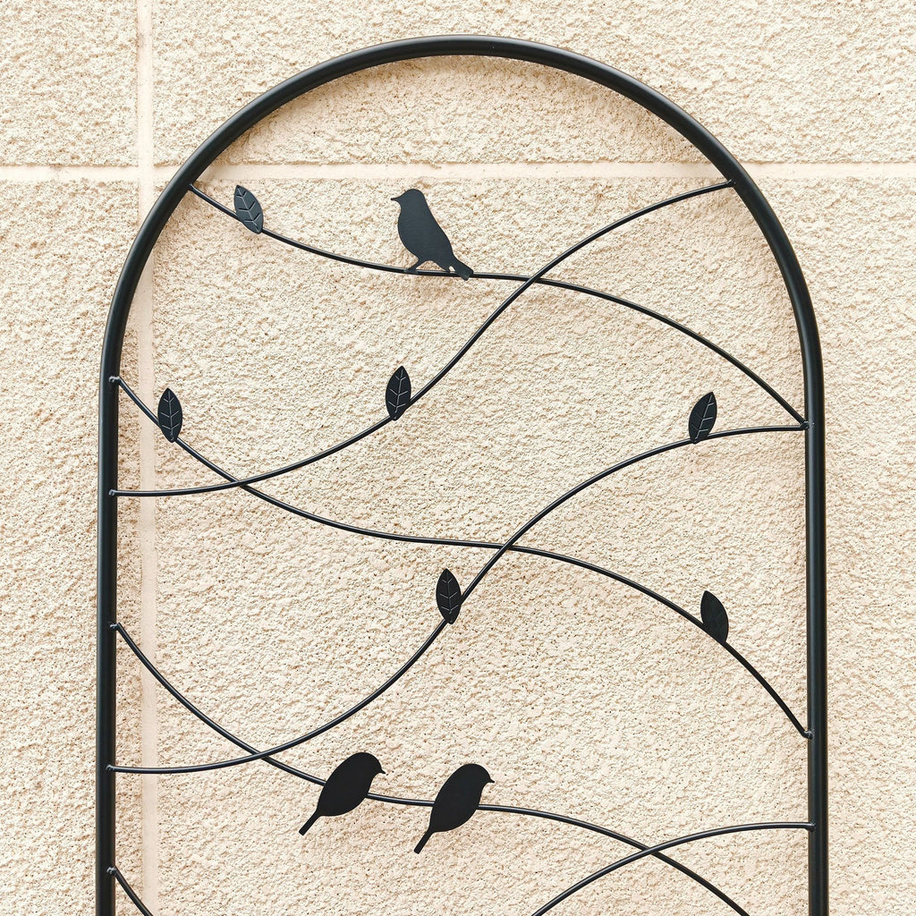 4 Pack Metal Garden Trellis 71" x 19.7" Rustproof Trellis for Climbing Plants Outdoor Flower Support Bird Deco Black