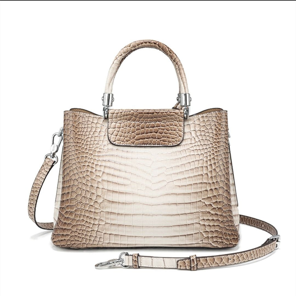 New Himalayan White Handbag Premium Texture Crocodile Cross Border Women's Bag Multi Compartment Women's Bag