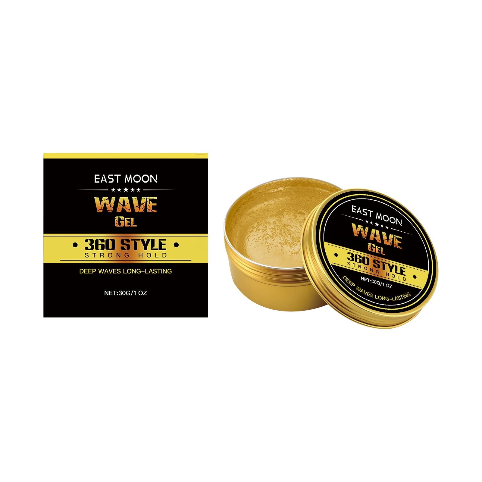 East Moon Men's Solid Wave Hair Wax, Wave Hair Oil Clean, Plump And Smooth Hair