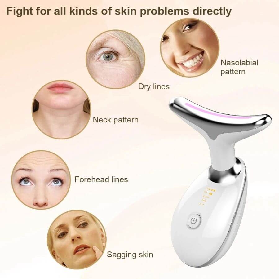 Face and Neck Massager 3 Colors EMS Beauty Device Lifting Tighten Facial Massagers Wrinkle Remover Reduce Double Chin Devices for Woman