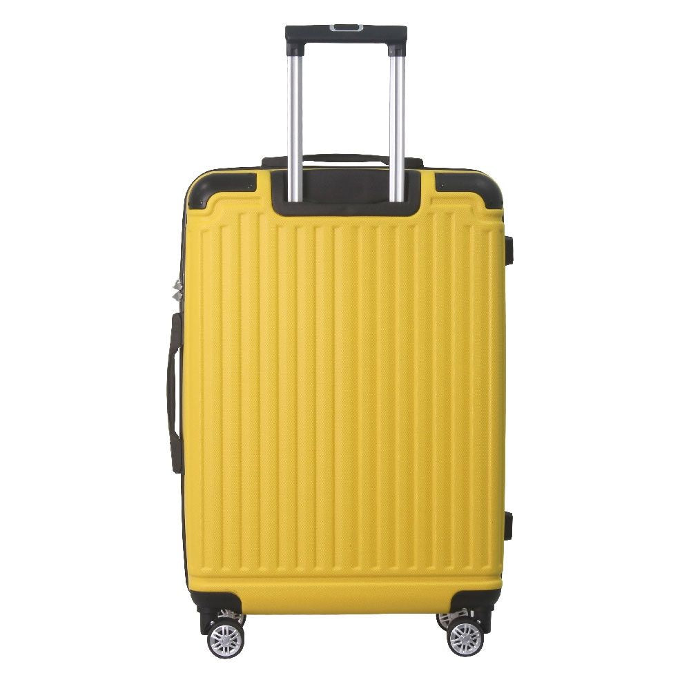 Lemon Yellow 3-Piece Premium ABS Luggage Set-20", 24", and 28" Suitcases with Multi-Position Handle, Silent Spinner Wheels, and TSA-Approved Lock-Durable, Stylish, and Spacious Travel Gear