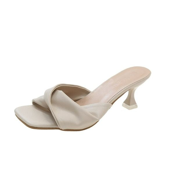 Sexy Pointed Toe Mule High Heels Women Slipper Fashion Mixed Color Slip On Slides Summer Party Stripper Sandal Shoes