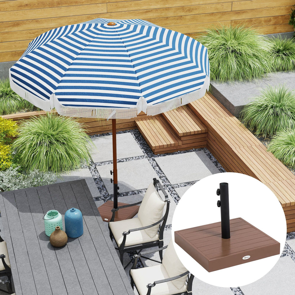 Outsunny Square Patio Umbrella Base, 42 lbs Concrete Heavy Duty Umbrella Base with Holder for 1.25"/1.5" Poles for Outdoor, Lawn, Poolside, Coffee