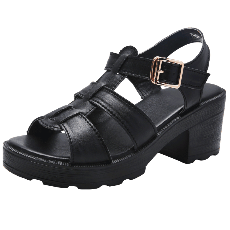 Summer new women's chunky sandals trend casual all-match large size high-heeled sandals