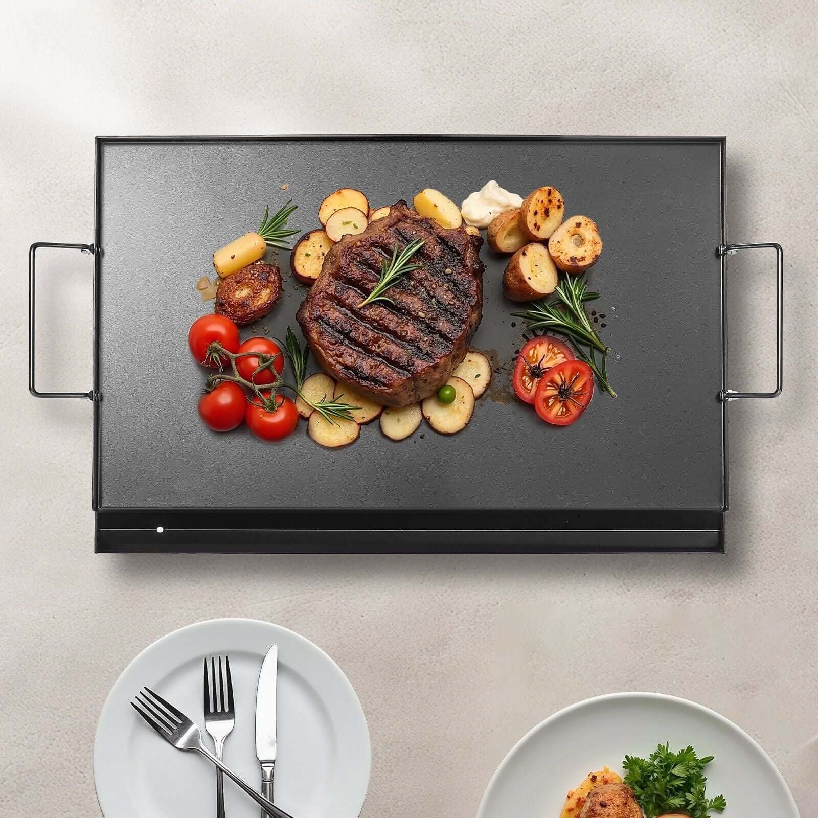 24x16 in Flat Top Griddle Carbon Steel Universal BBQ Grill Pan Cookware