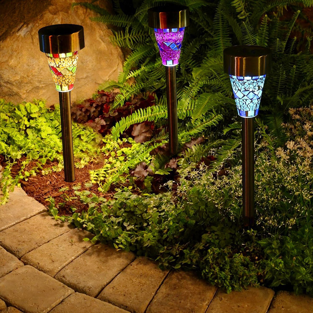 6Packs Solar Garden Lights Outdoor Solar Pathway Lights IP44 Water-resistant Landscape Lights 8Hrs Lawn Lamps for Yard Driveway Walkway