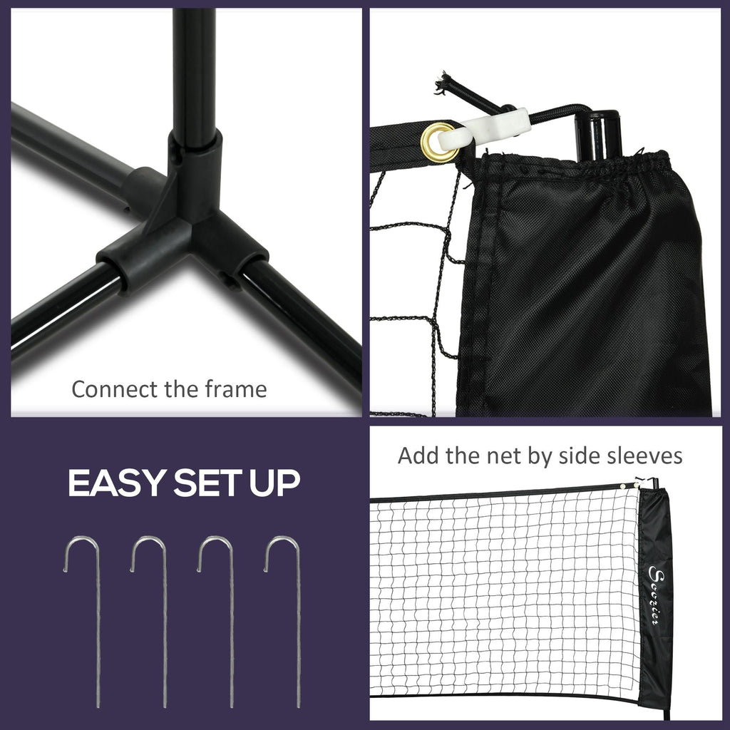 Adjustable Outdoor Game Set with Net for Badminton, Volleyball, Pickleball, Beach & Driveway Fun