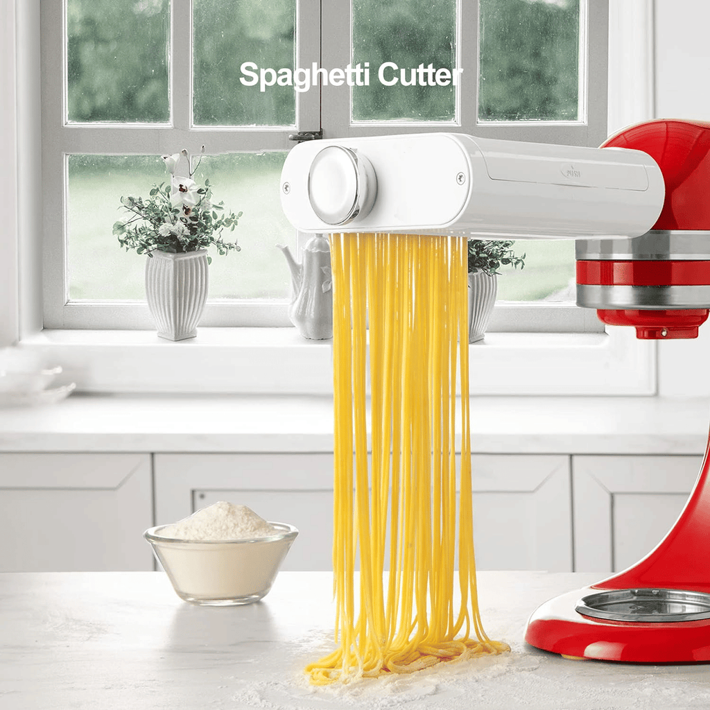 IAGREEA Pasta Maker Attachment 3 in 1 for KitchenAid Stand Mixers IncludedPasta Sheet Roller, Spaghetti Cutter, Fettuccine Cutter Maker,For KitchenAid Vertical Mixer(Machine Is Not Included)