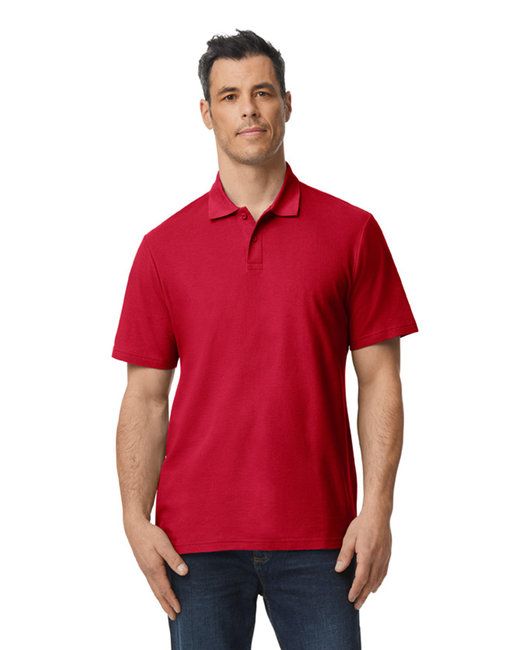 Men's Softstyle Double Pique Polo - CHERRY RED - S