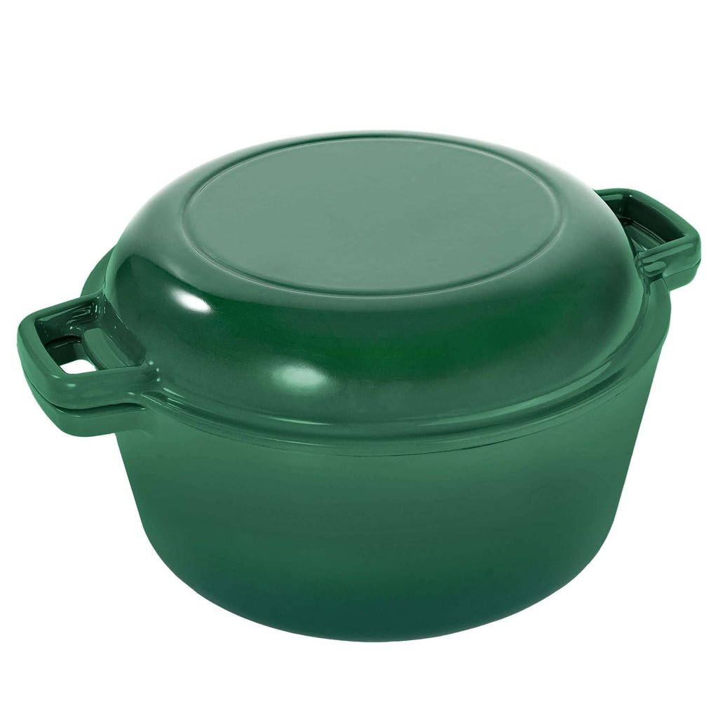 Enameled Cast Iron Dutch Oven with Serving Lid + ENCLOSED THERMAL CIRCLE Design