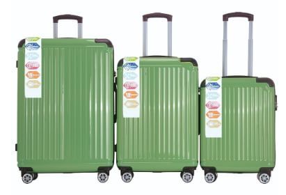 Fruit Green 3-Piece Premium ABS Luggage Set-20", 24", and 28" Suitcases with Multi-Position Handle, Silent Spinner Wheels, and TSA-Approved Lock-Durable, Stylish, and Spacious Travel Gear