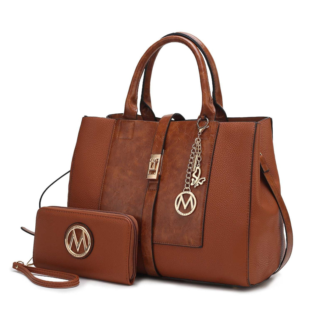 MKF Collection Yola Satchel Bag with Wallet Vegan Leather Women by Mia K