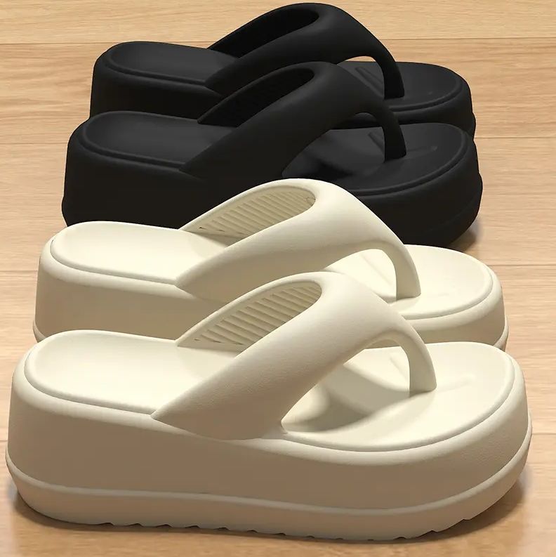 Summer new height-up women's flip-flops fashion trend everything with beach shoes slippers