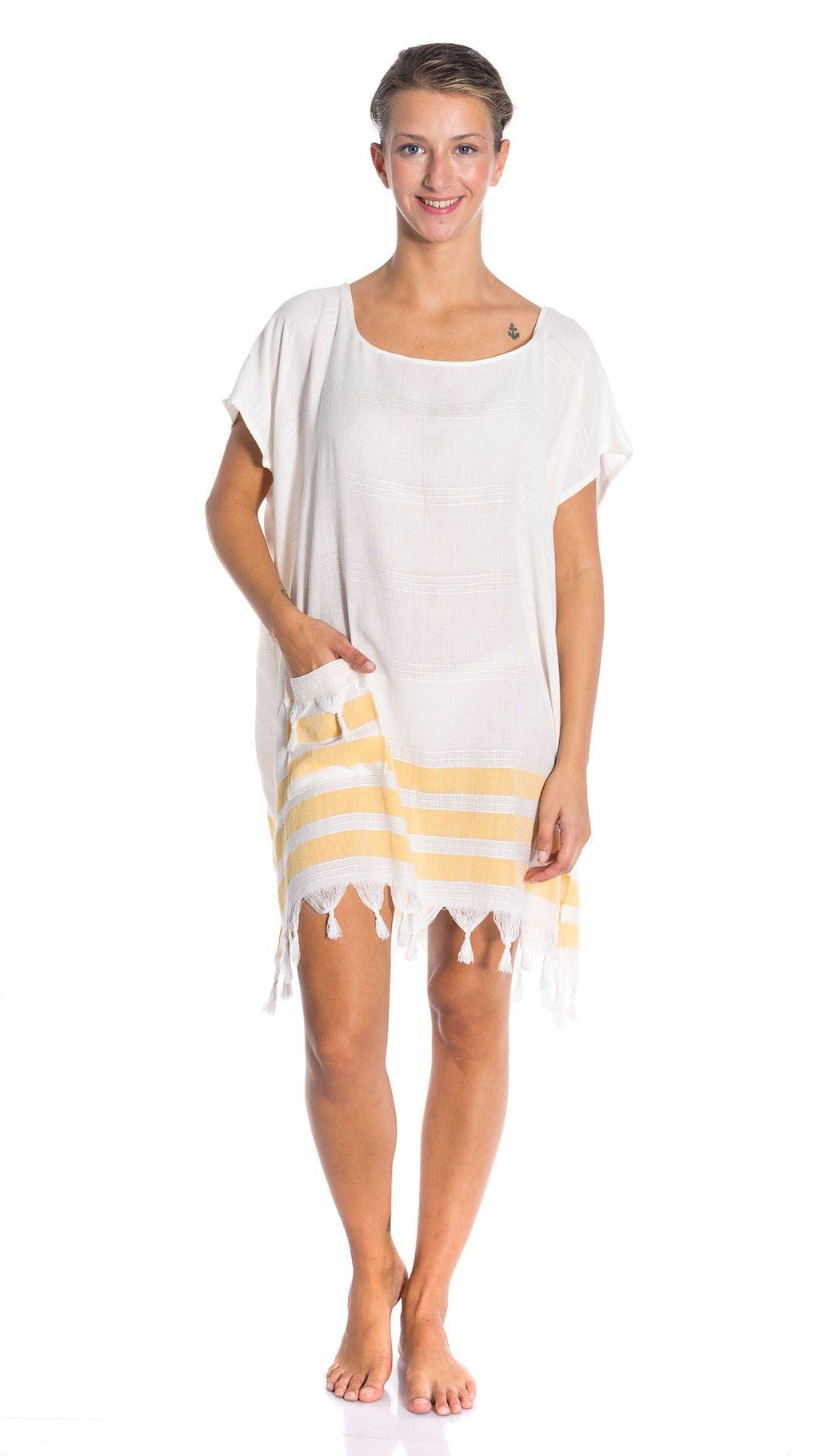 All Cotton Swimsuit Cover Ups for Women Short Sleeve Beach Dress