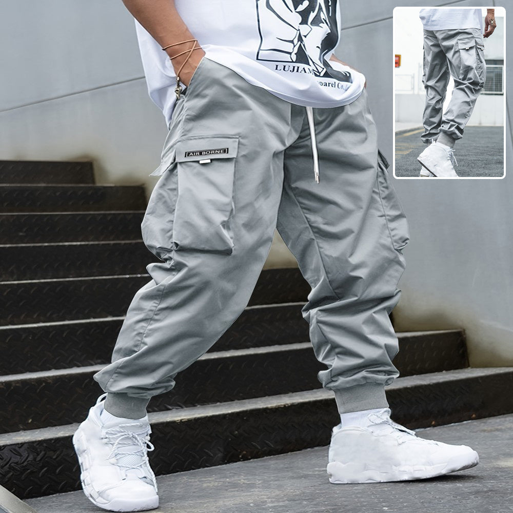 Men's Multi‑Pocket Drawstring Cargo Pants