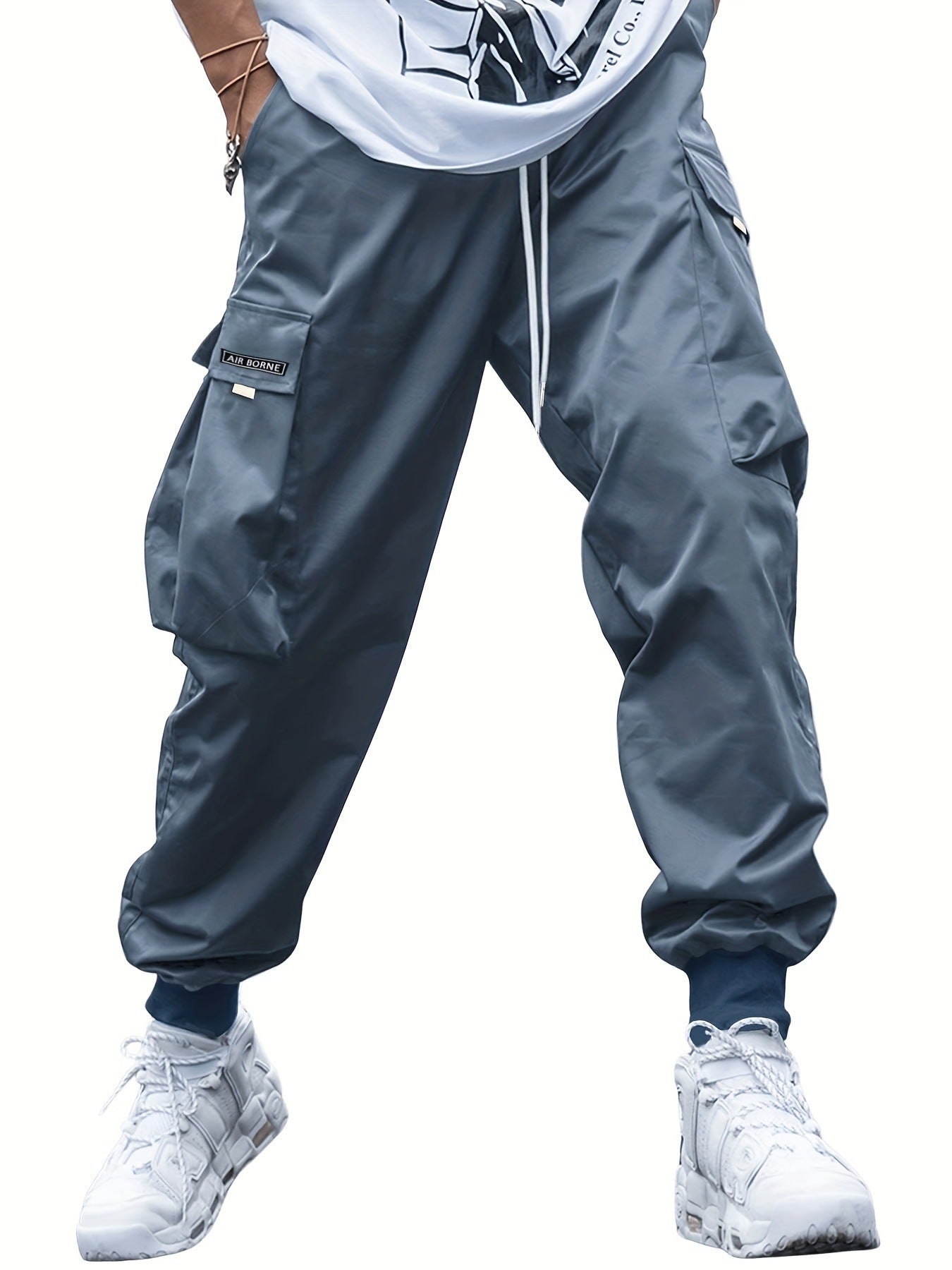 Men's Multi‑Pocket Drawstring Cargo Pants