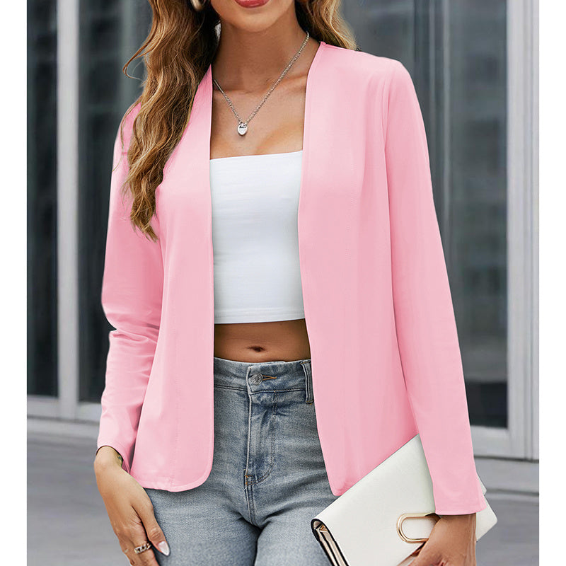 Women's Plus‑Size Open‑Front Casual Blazer