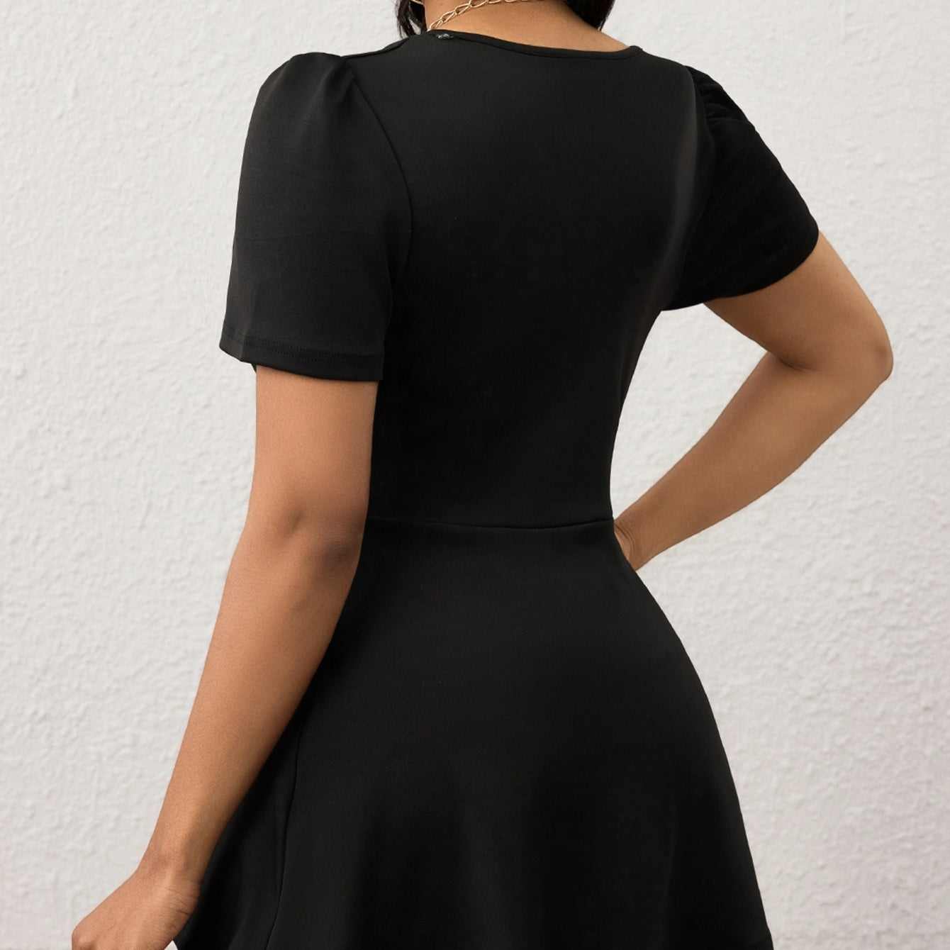 Women's V-neck Temperament Versatile Solid Color sleeved t-shirt top