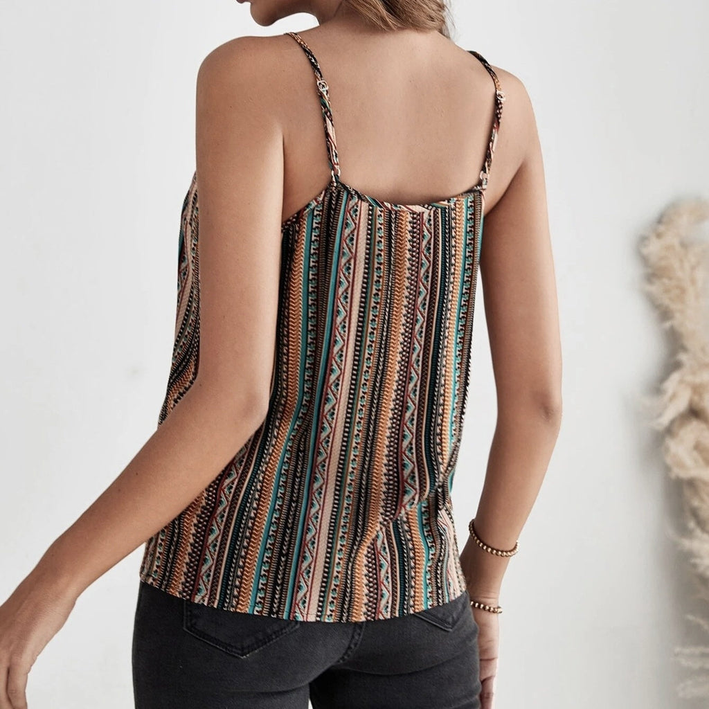 Women's Geographical Print Retro Camisole Top