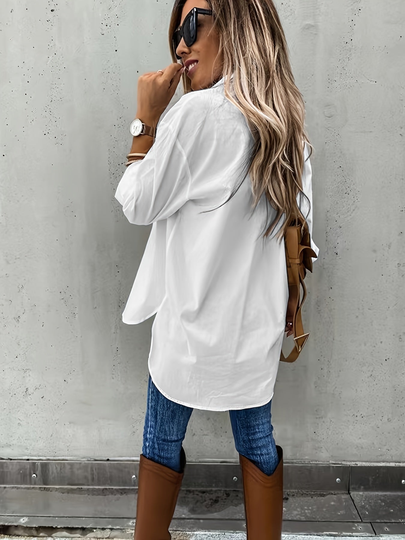 Women's Casual Long Sleeve Shirt with Pocket