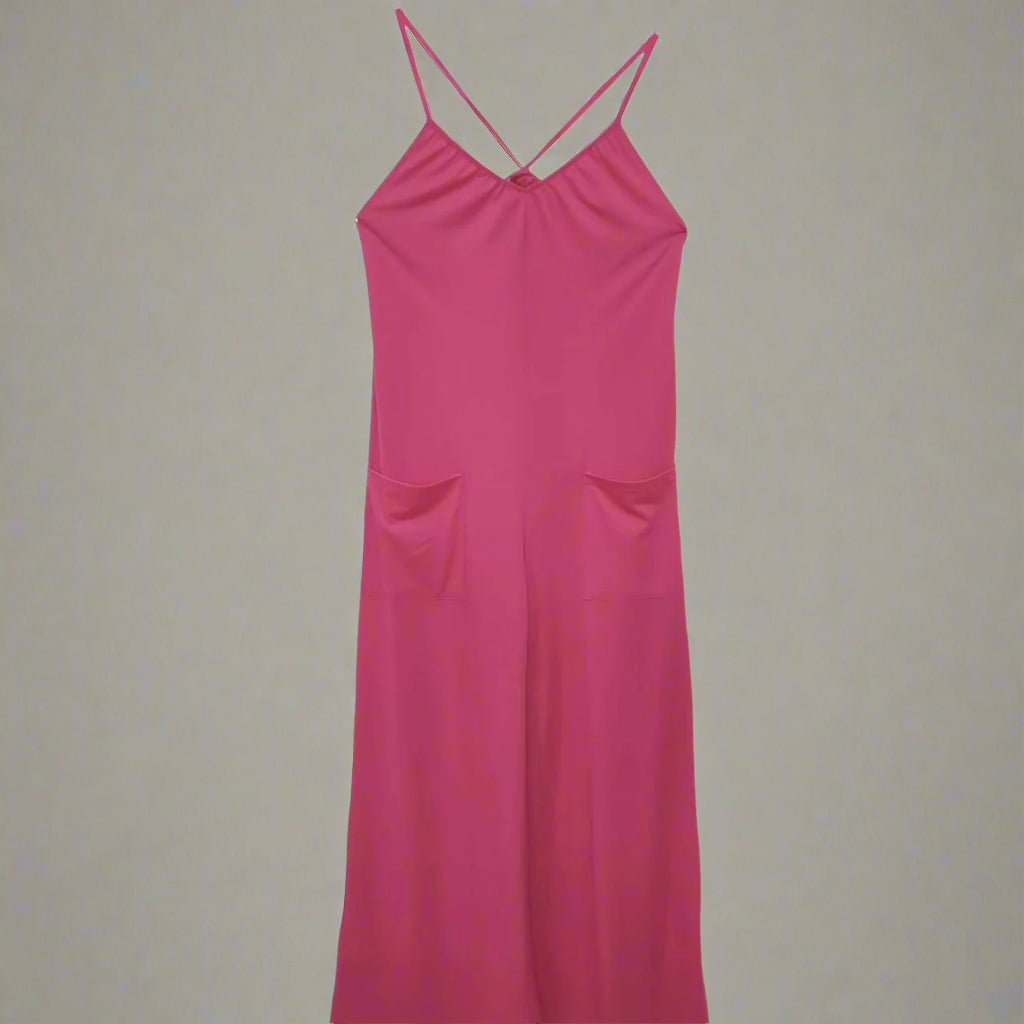 Women's New Cross Backless Wide Leg Camisole Skirt Jumpsuit