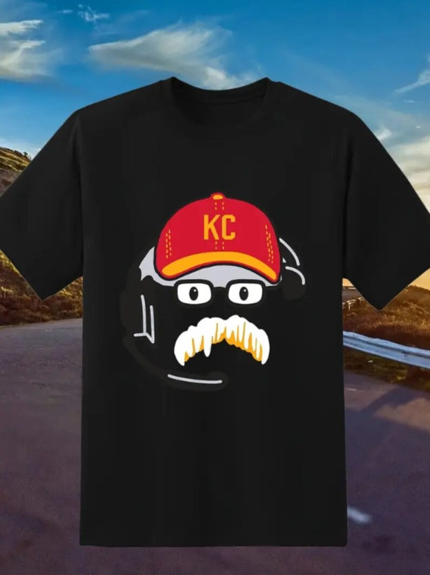 KC Football T-Shirt â€?Graphic Print Crew Neck Tee