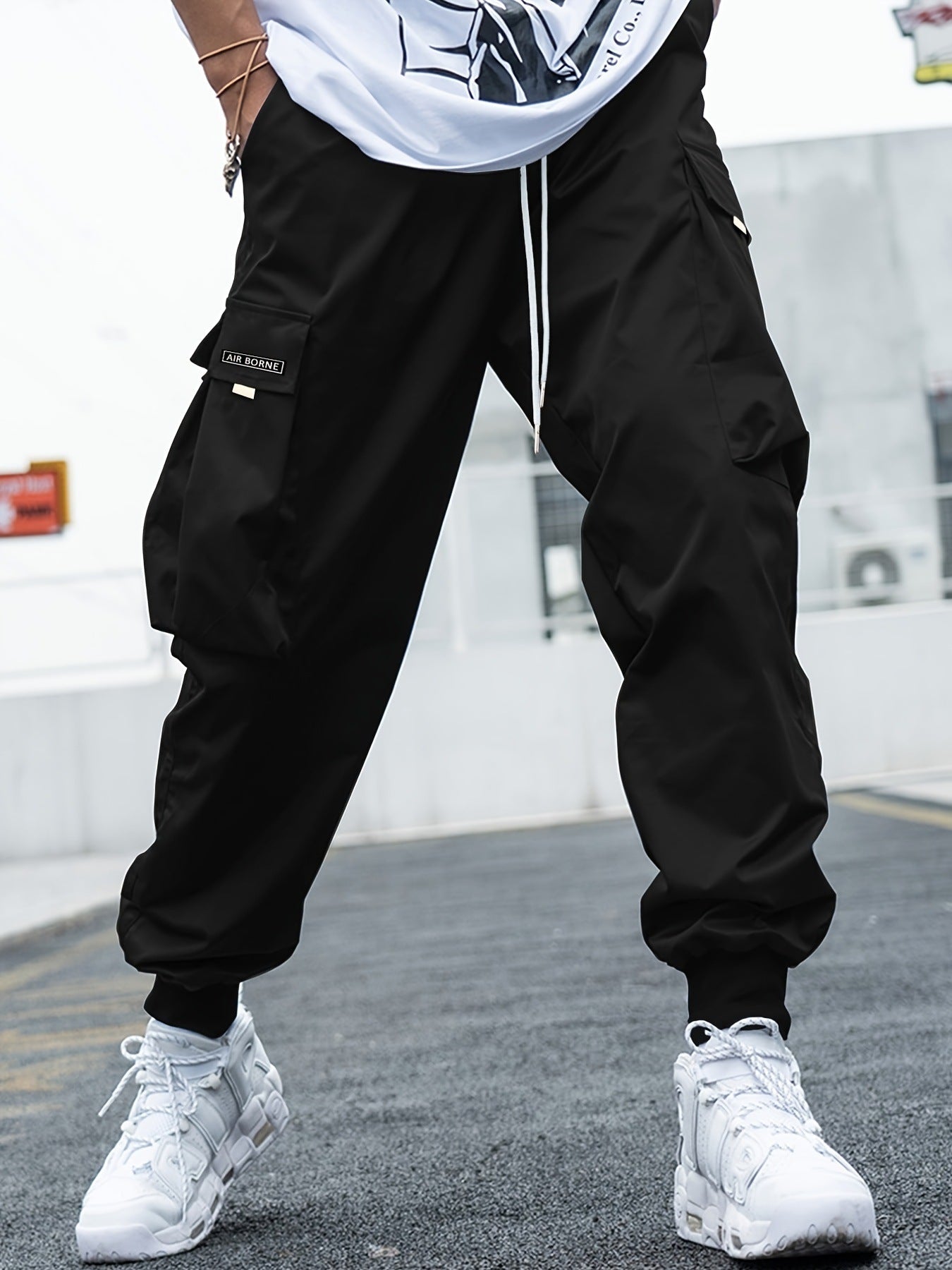Men's Multi‑Pocket Drawstring Cargo Pants