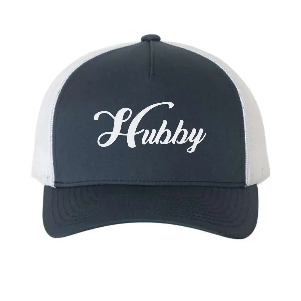 Embroidered Hubby Trucker Hat â€?Classic Mesh Cap for Wedding or Anniversary
