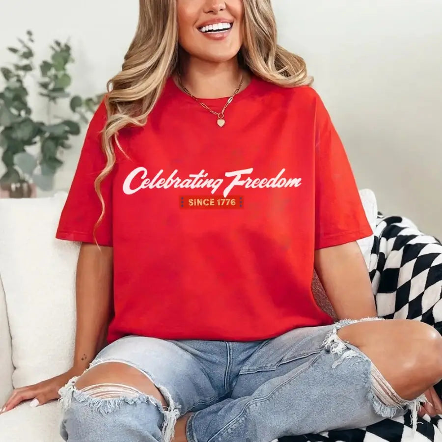 4th of July T-Shirt â€?Celebrating Freedom Since 1776 Patriotic Tee