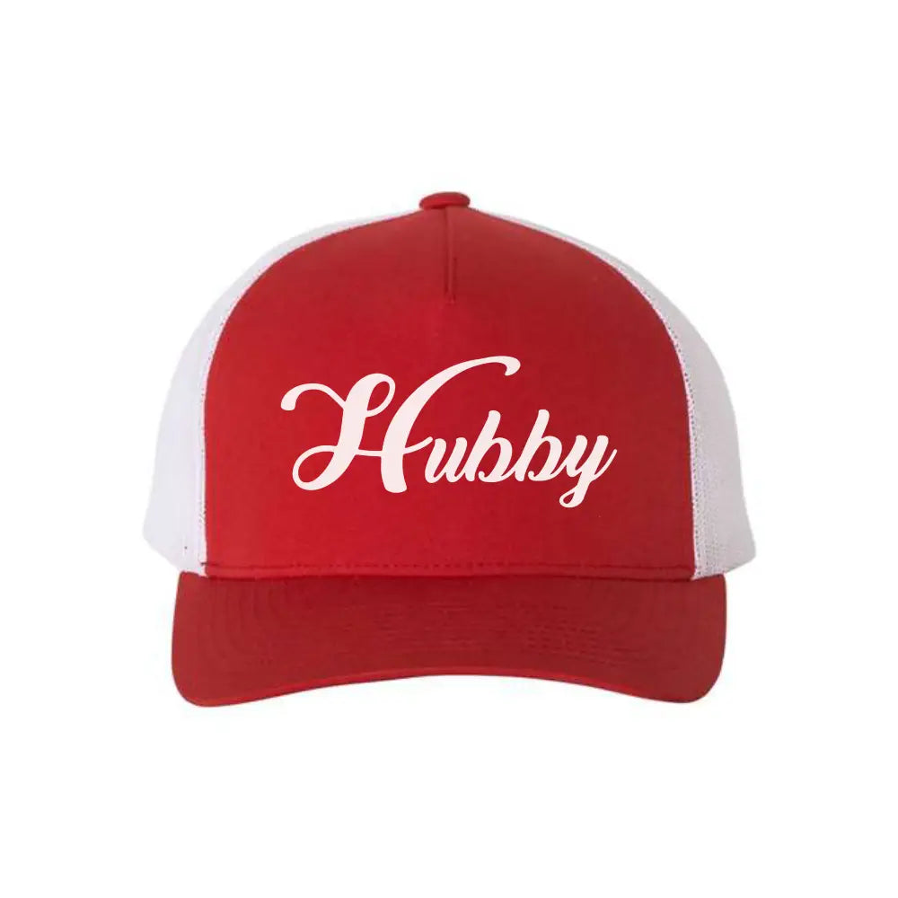 Embroidered Hubby Trucker Hat â€?Classic Mesh Cap for Wedding or Anniversary